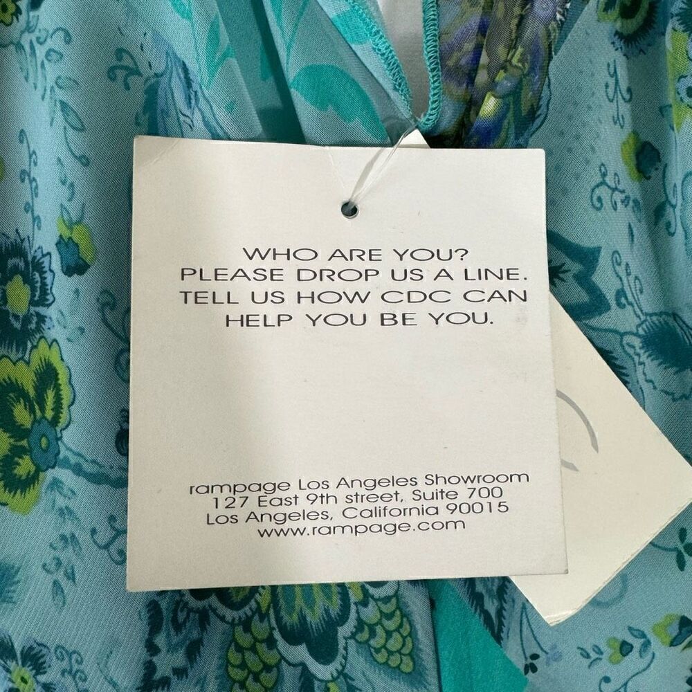 Y2K CDC Women's 6 Flutter Sleeve Wrap Maxi Dress Blue Green Patchwork Paisley - Picture 10 of 10